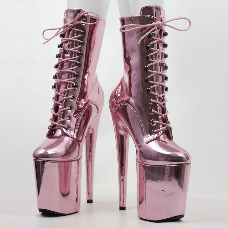 Ankle boots holographic pink
