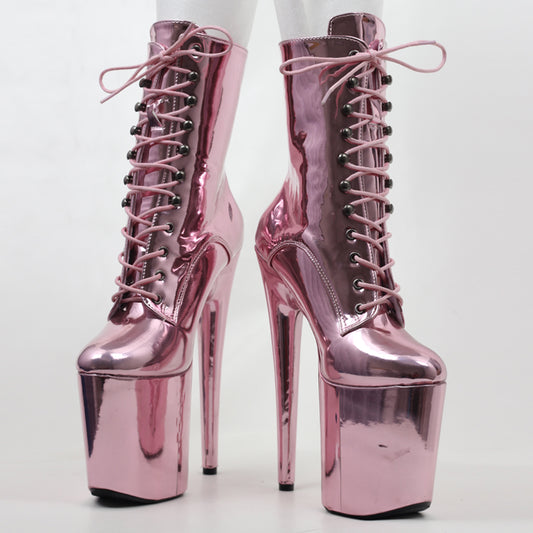 Ankle boots holographic pink